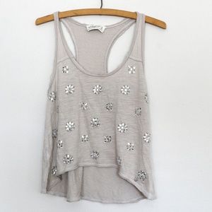 🌻Abercrombie Jewel Embellished Racerback Crop